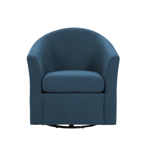Flax Brown UIXE 360° Swivel Barrel Chair Set (2)fabric Living Room, Bedroom