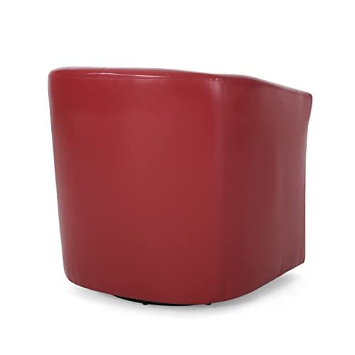 Christopher Knight Home Red Daymian PU Swivel Club Chair 29Dx30Wx30.25H