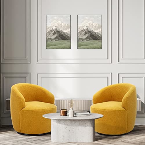 Set of 2 Modern Blue Swivel Chairs for Living Room, Nursery, and Office