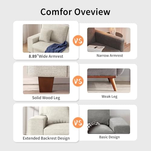 DOPEDIO Modern Loveseat Sofa for Living Room with Chenille Recliner and Beige Removable Cover
| DOPEDIO Beige Chenille Recliner Loveseat for Small Spaces with Easy Assembly
| DOPEDIO Spring Cushioned Loveseat Sofa with Beige Solid Wood Frame for Liv
