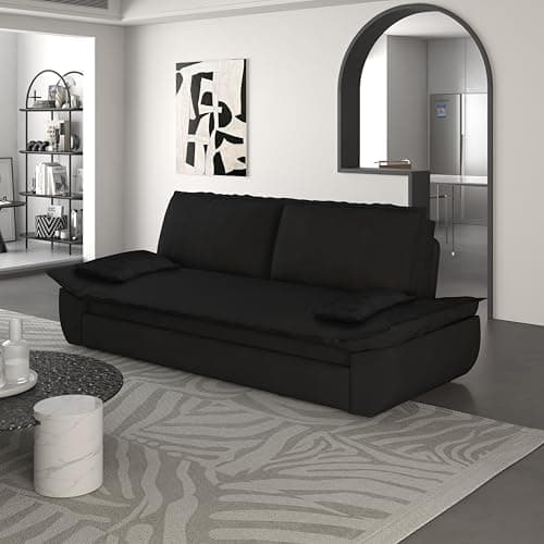 Modern Queen 3-in-1 Convertible Sleeper Couch Bed Velvet Daybed