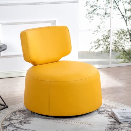Modern PU Leather Swivel Chair, 360° Rotatable, Living Room, Bedroom, Office