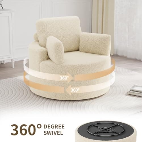 Single Swivel Chair with Ottoman for Living Room
