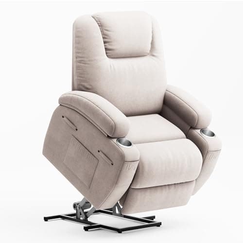 JUMMICO Electric Recliner with Footrest and Massage for Elderly (Gray Leather)