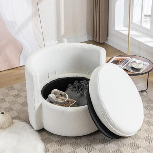 Swivel Barrel Chair with Storage Function for Nursery, Bedroom, Office, Lounge