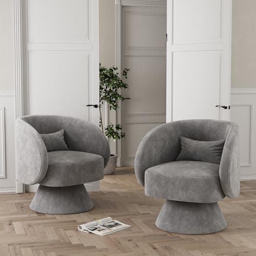 Upholstered Teddy White Swivel Chair, Modern Boucle Sherpa Accent (Living Room, Bedroom, Office)