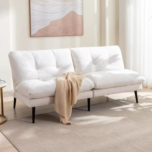 Modern Grey Splitback Futon Sofa Bed with Adjustable Backrest