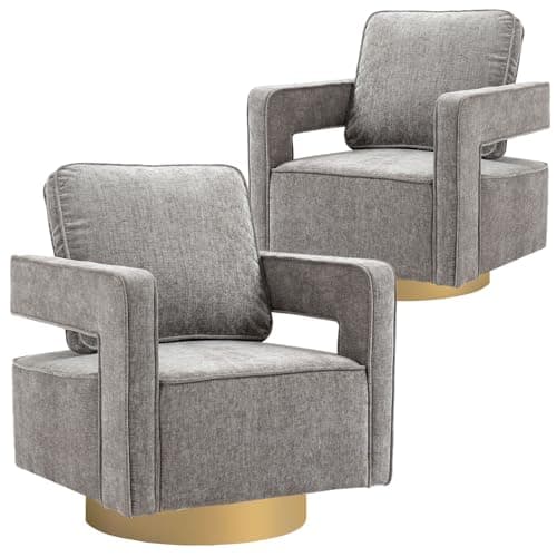 Black 360 Degree Swivel Teddy Accent Chair with Pillow