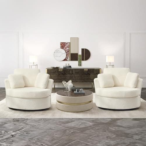 Swivel Barrel Chair Set of 2 for Nursery or Living Room