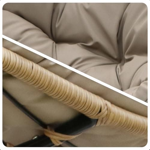 BULEXYARD Brown Wicker Royal Rocking Egg Chair, Oversized & Cozy for Balcony & Porch