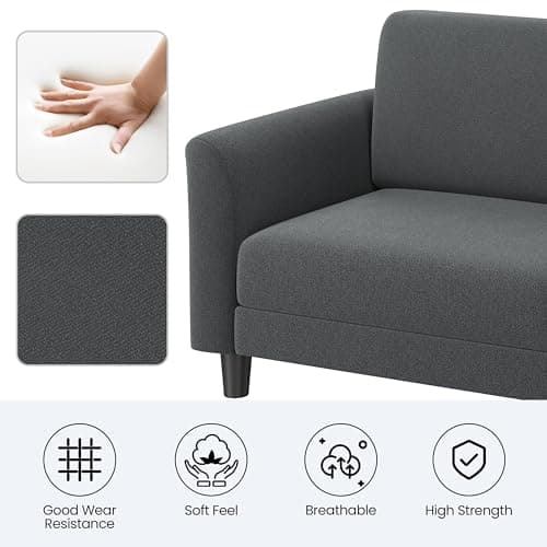 Yaheetech 67" Dark Gray 2 Seater Fabric Sofa with USB Ports