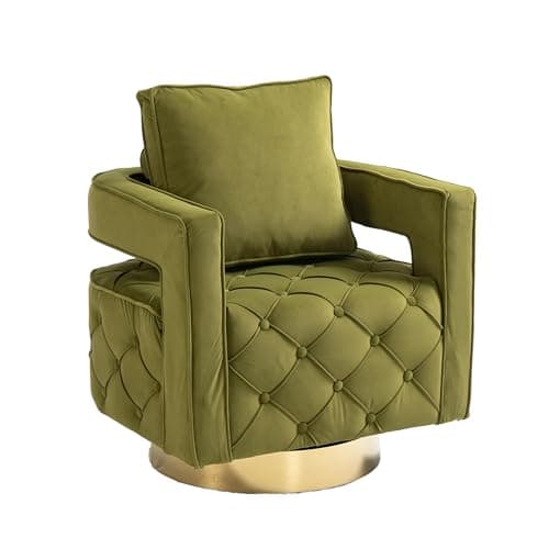 Navy Velvet Tufted Accent Chair for Living Room, Bedroom, Office