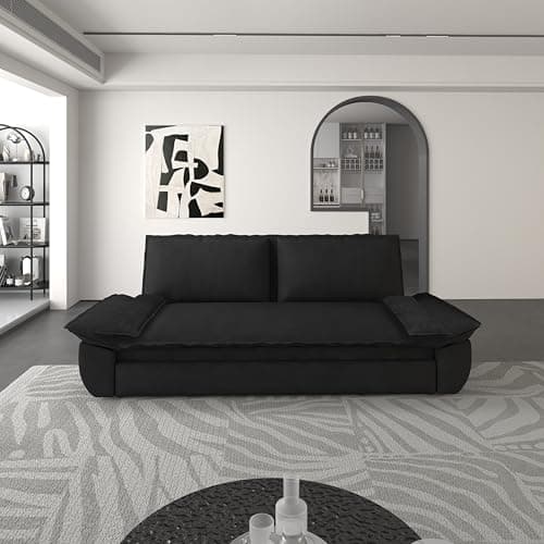 Modern Queen 3-in-1 Convertible Sleeper Couch Bed Velvet Daybed