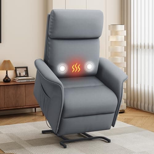 Dual Motor Power Lift Recliner Chair for Elderly with Massage and Heat
| Electric Recliner Chairs for Adults with Large Seat and Tall Backrest
| Infinite Position Electric Recliner Chairs for Adults with Fabric and Dark Grey
