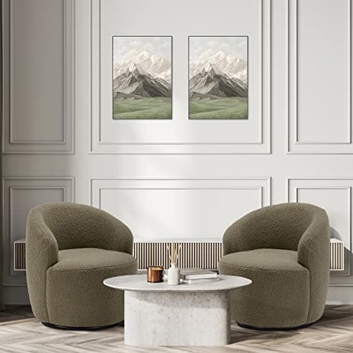 Set of 2 Modern Blue Swivel Chairs for Living Room, Nursery, and Office