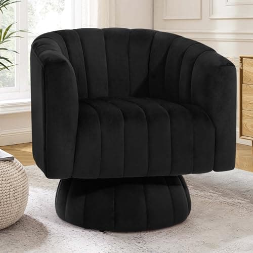 Pink Velvet Swivel Barrel Chair with Armrest, Ideal for Bedroom, Teens, or Nursery