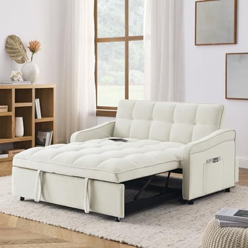 Convertible Sleeper Sofa Bed with USB&Type-C Charging Ports