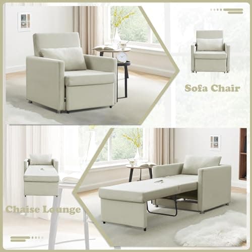 Convertible Velvet Sleeper Sofa Chair Bed