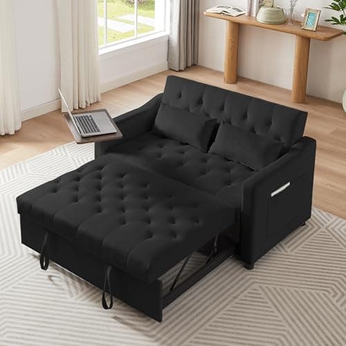 65'' 3-in-1 Folding Convertible Sofa Bed, Grey