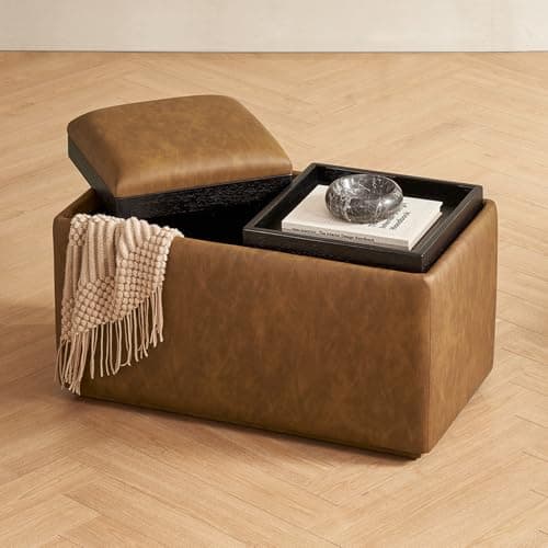 Mopio Sophie 51" Curved Ottoman Storage Bench, Bedroom Seating & Storage