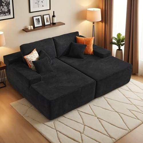 Oversized Chaise Lounge Chair, 81" Cloud Plush Grey Sofa Bed