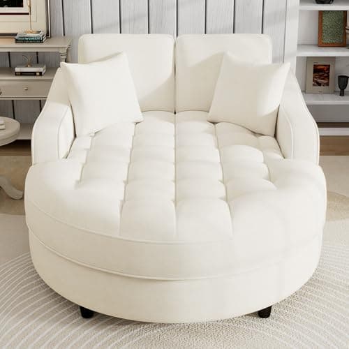 49.2" Full Foam Oversized Chaise Lounge Chair, Cozy Corduroy Upholstered Sleeper Sofa