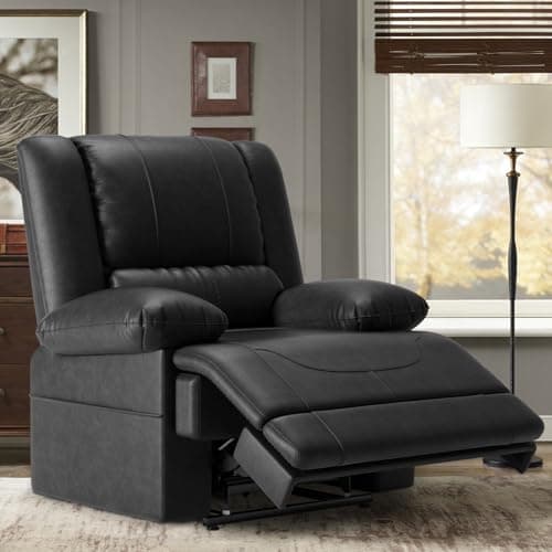 Elderly Recliner Chair with Massage, Heating and USB Ports (Red Brown)