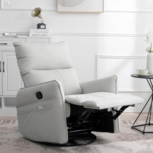 Swivel Recliner Chair for Nursery and Living Room (Brown)