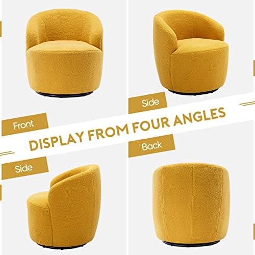 Modern Yellow Swivel Barrel Chair for Multiple Spaces
