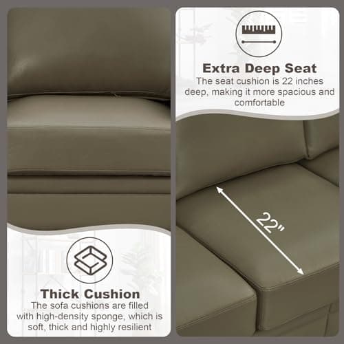 Modern Loveseat with Storage, Faux Leather Sofa