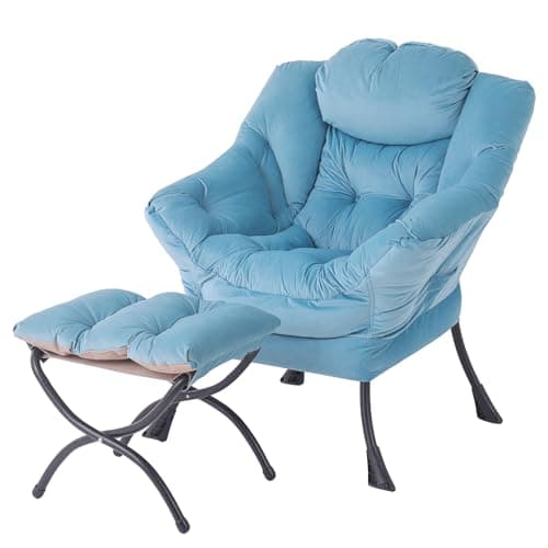 Lazy Chair with Ottoman, Modern Large Accent Lounge