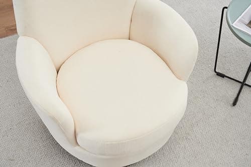 Stylish Gold Barrel Chair, Ergonomic Design, Beige Base for Living Room