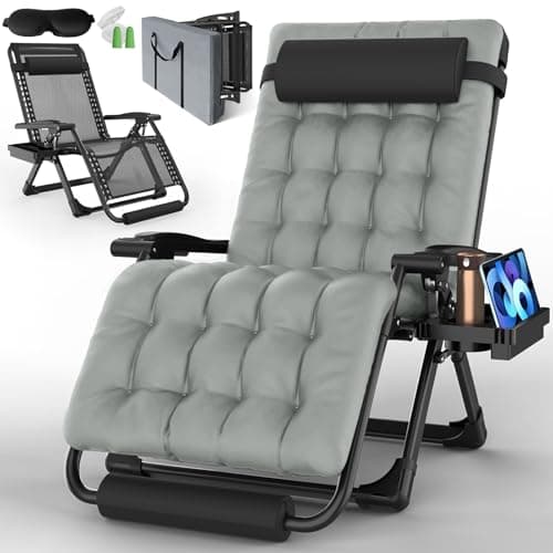 XXL Oversized Zero Gravity Chair with Footrest & Storage, 500lbs Capacity