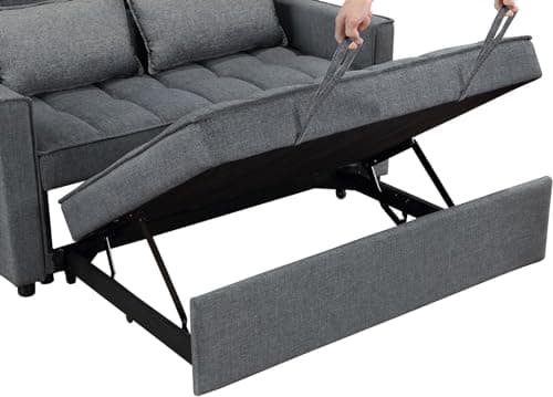 2-in-1 Convertible Loveseat Sofa Bed with Storage Grey