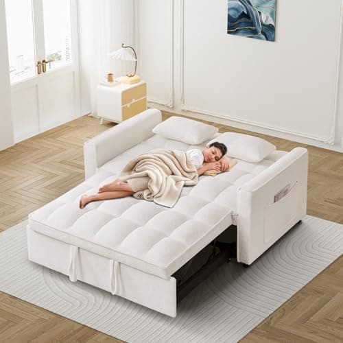 3-in-1 Velvet Convertible Sleeper Sofa Bed, Dark Black-adjustable Backrest