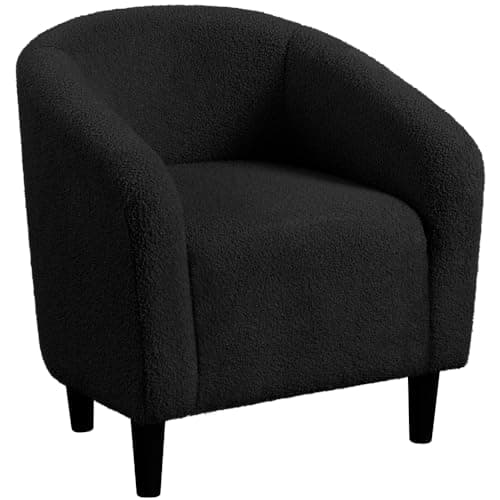 Yaheetech Grey Velvet Living Room Chair with Armrest and Low Back