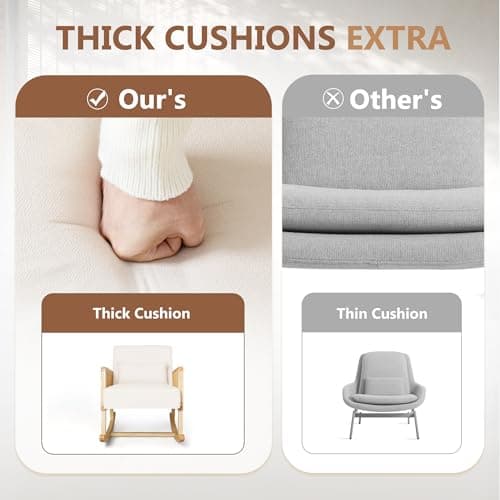 Wooden Rocking Chair with Washable Cushions for Outdoor and Indoor Use