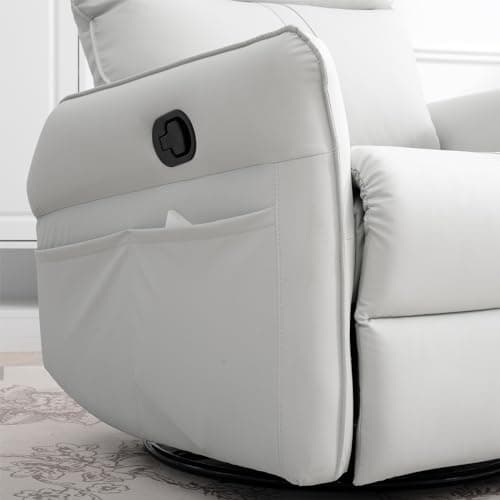 Swivel Rocker Recliner Chair for Nursery and Living Room (Light Grey)