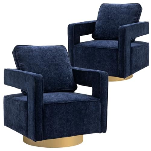 Black 360 Degree Swivel Teddy Accent Chair with Pillow