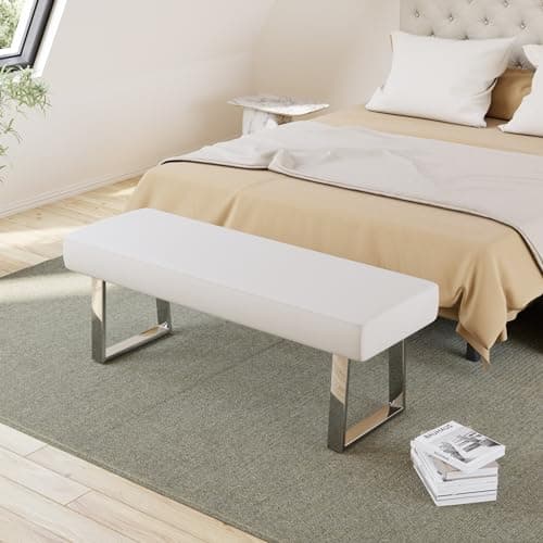 Indoor Corner Upholstered Bench with Metal Legs for Entryway and Living Room