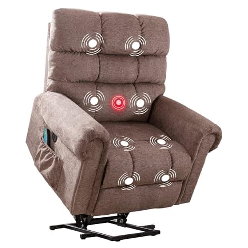 Phoenix Home Electric Recliner Chair with Massage for Elderly, Brown