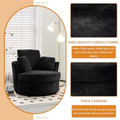 Set of 2 Modern Swivel Barrel Chairs for Nursery, Living Room, Bedroom