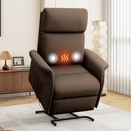 Dual Motor Power Lift Recliner Chair for Elderly with Massage and Heat
| Electric Recliner Chairs for Adults with Large Seat and Tall Backrest
| Infinite Position Electric Recliner Chairs for Adults with Fabric and Dark Grey