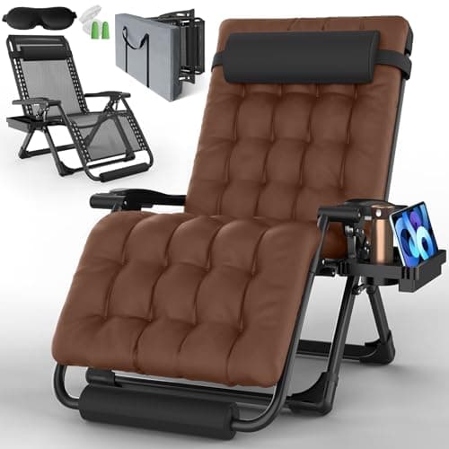 XXL Oversized Zero Gravity Chair with Footrest & Storage, 500lbs Capacity