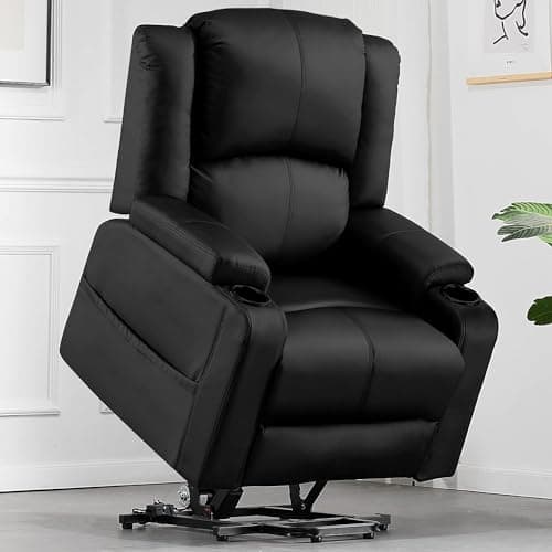 COMHOMA Power Lift Recliner with Heat & Massage (Brown)