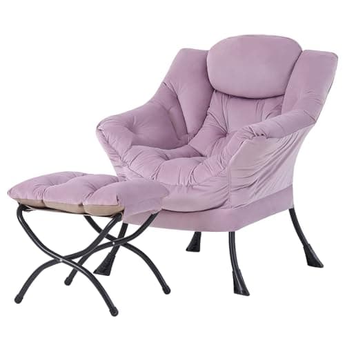 Lazy Chair with Ottoman, Modern Large Accent Lounge