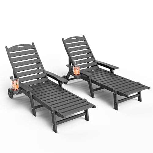 Pamapic 1 PC 500 LBS Oversized Chaise Lounge with Wheel, White
