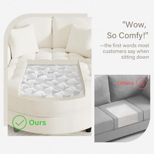 Modern Elegant Tufted Oversized Chaise Lounge Sofa Bed, Cream Beige, Extra Wide Seat