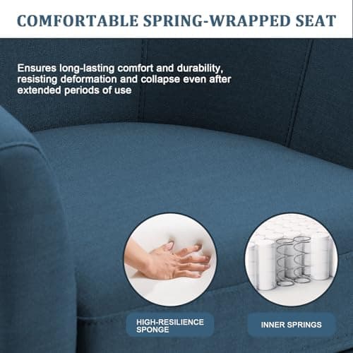 UIXE Blue 360° Swivel Accent Chair Set of 2