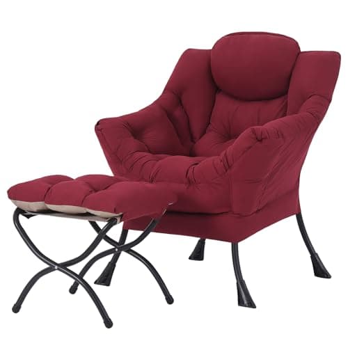 Lazy Chair with Ottoman, Modern Large Accent Lounge